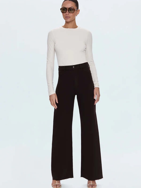 Pistola Black Wide-Leg High-Rise Pants Size 28